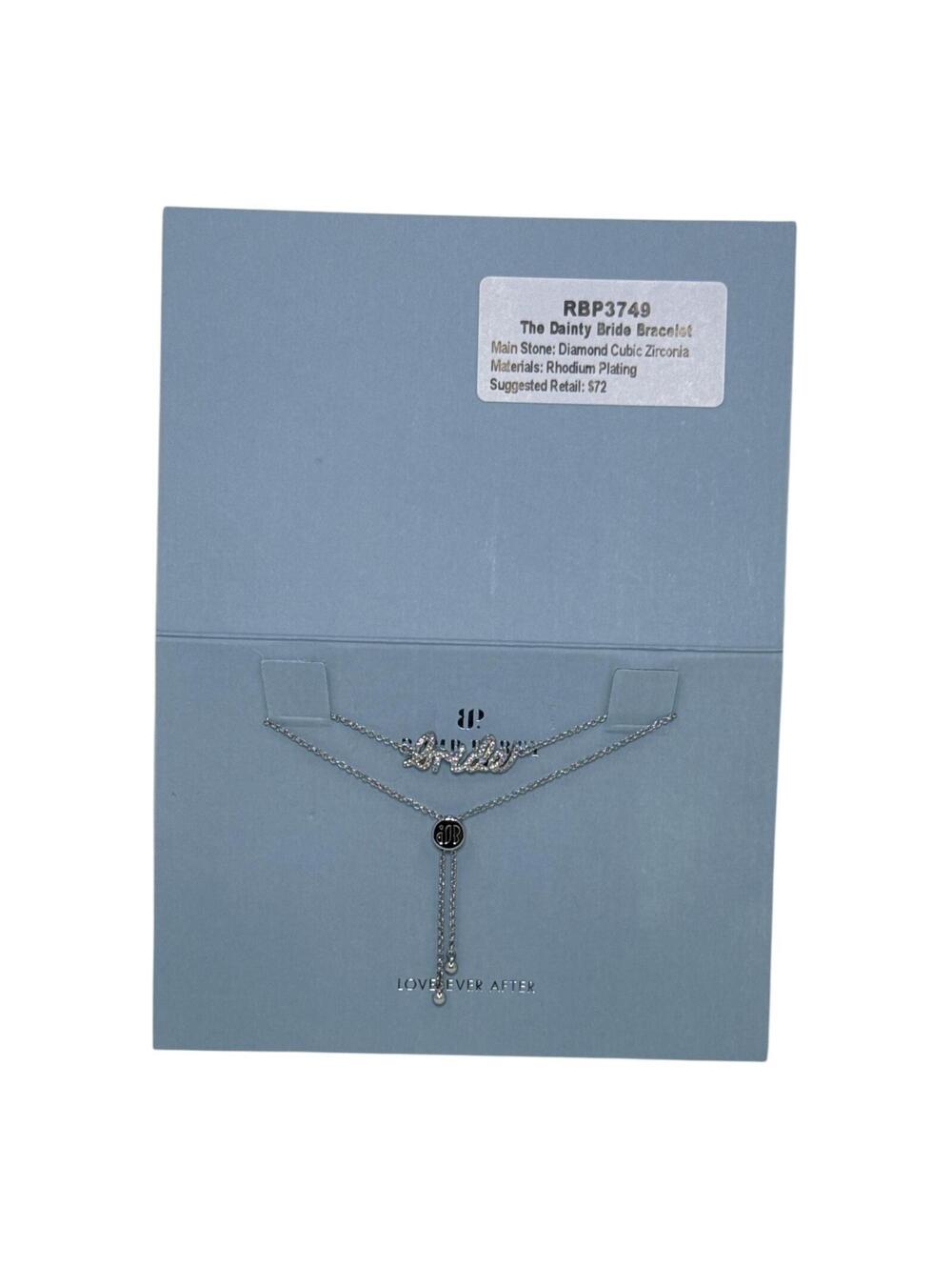The Dainty Bride Bracelet - Rhodium Plated with Diamond Cubic Zirconia
